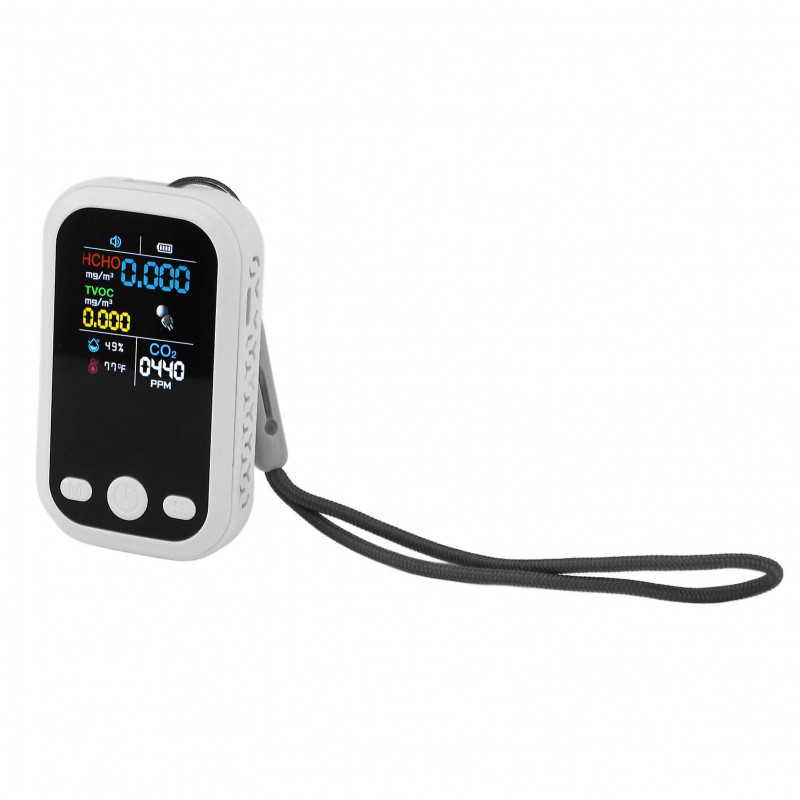5 In 1 Air Quality Monitor Multifunctional Smart Portable Co2 Humidity Temperature Detector For Indoor Home