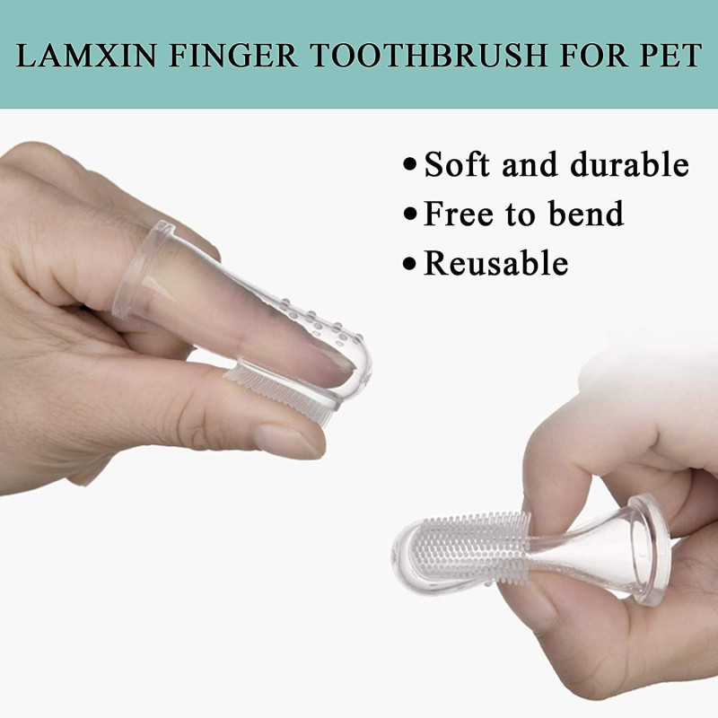 Dog Toothbrush For Dog Teeth Cleaning, Soft Silicone Finger Toothbrush For Dogs,