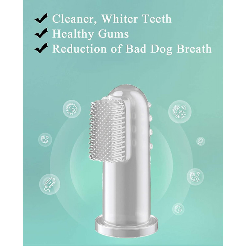 Dog Toothbrush For Dog Teeth Cleaning, Soft Silicone Finger Toothbrush For Dogs,