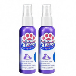2pcs Pet Spray Dog Oral Care Bad Breath Teeth Cleaning Breath Freshener Plaque Remover
