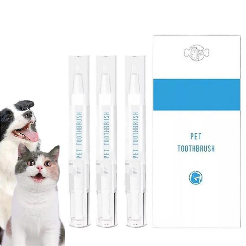 1-3X Pet Toothbrush Pen, Dog Teeth Cleaning Pen, Cat/Dog Tartar Remover for Teeth