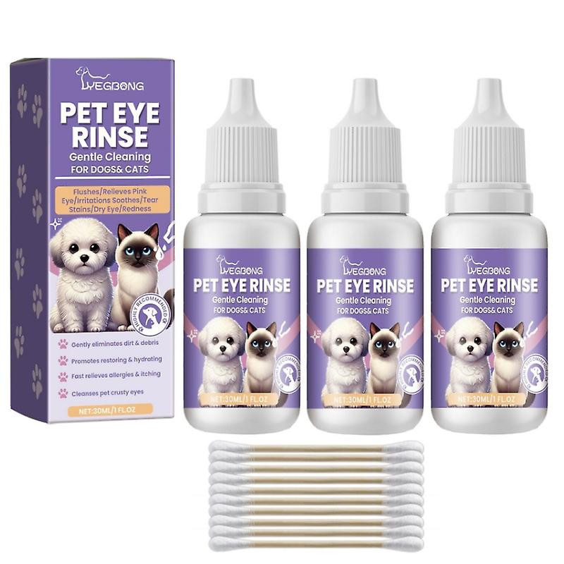 Cat Dog Eye Cleaner Pet Eye Drops Control Tear Stain Remover Wash Eye