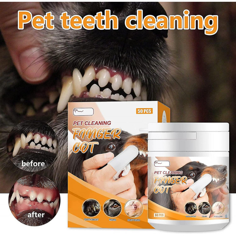 Pet Dental Care Fingers Wipes,50pcs Dog Teeth Cleaning Finger Wipes,for Cat And Dog Freshen Breath, Reduce Plaque [...]
