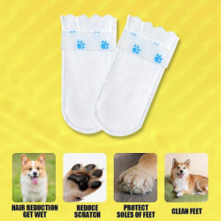 20 Pcs Pet Shoes with Adjustable Self-Adhesive Bandage, Dog Disposable Foot Covers for Outdoor & Indoor Walking