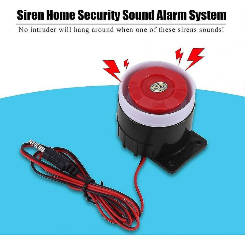 Mini Alarm Siren For The House, Plastic/metal, 110 Db, Black/red