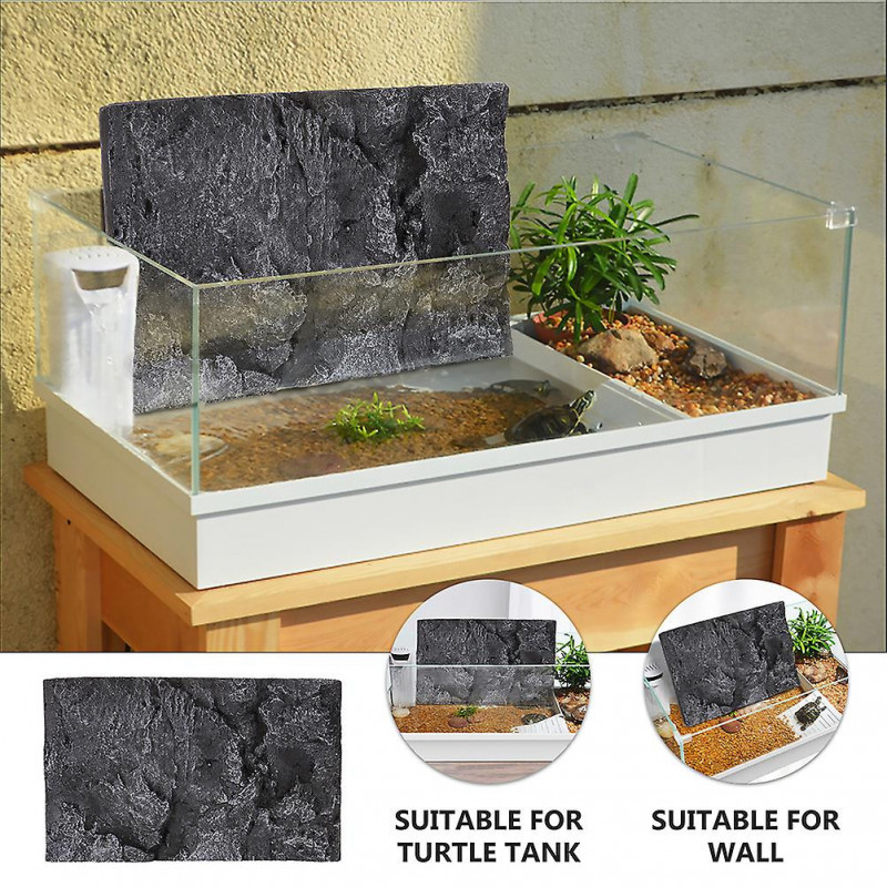 2pcs PU Background Board Decorative Backdrop for Reptile Tank Fish Tank Terrarium
