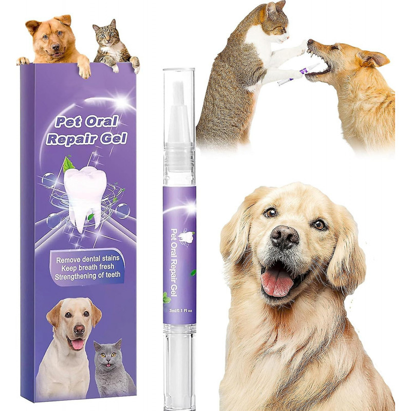 Gel nettoyant pour dents de compagnie, solution de soins dentaires pour animaux de compagnie Gel de restauration [...]