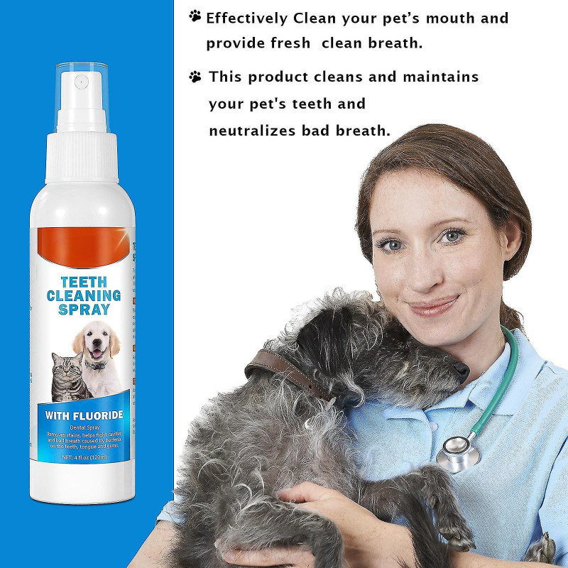 Spray nettoyant pour les dents de pet pour chiens et chats, spray déodorant oral pour animaux de compagnie Pet [...]