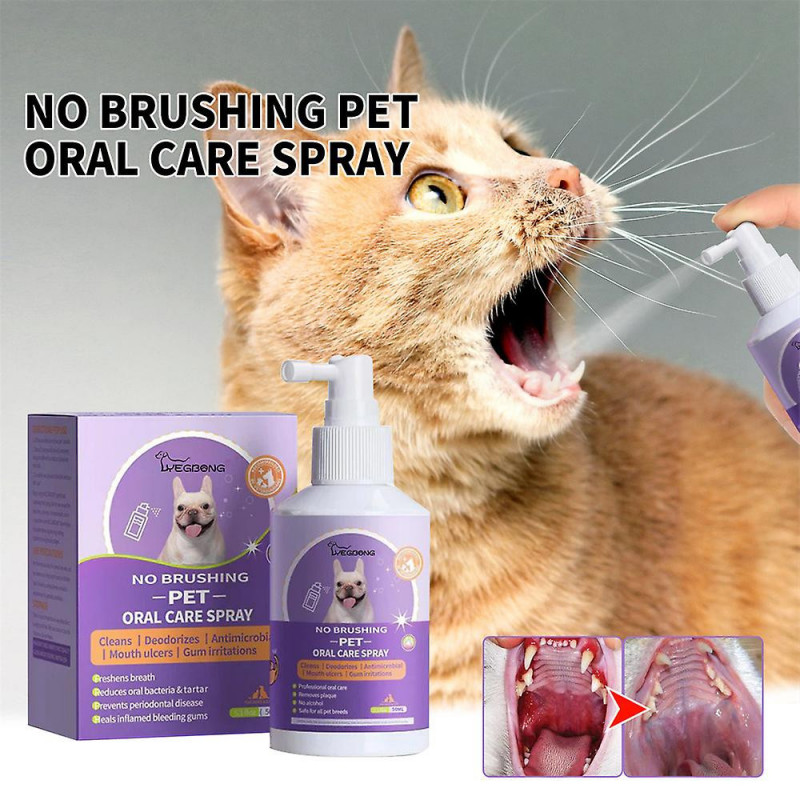 Pet Clean Teeth Spray Nouveau Petclean Spray de nettoyage des dents pour chiens et chats 50ml Détergent pour [...]