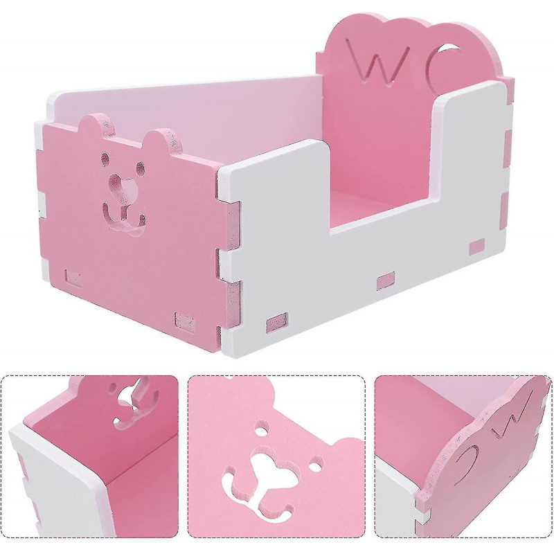 Hamster Toilettes Cochon d’Inde Coin Litière Petit Animal De Compagnie Cage Plateau Pour Chinchilla Furet Rat Rose