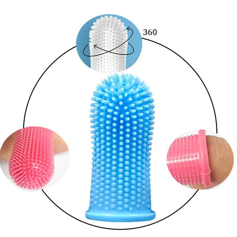 4pcs Brosse à dents à doigts de chien, brosse à dents à doigts pour le nettoyage des dents de chien, brosse à [...]