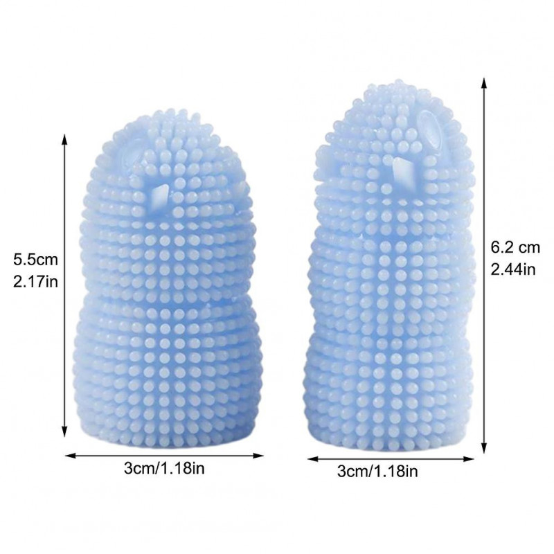 3pairs Cat Dental Care Safe Ergonomic Travel Soft Silicone Dog Finger Toothbrush