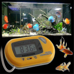 Lcd Digital Fish Aquarium Thermometer Water Terrarium Free Extra Batteries