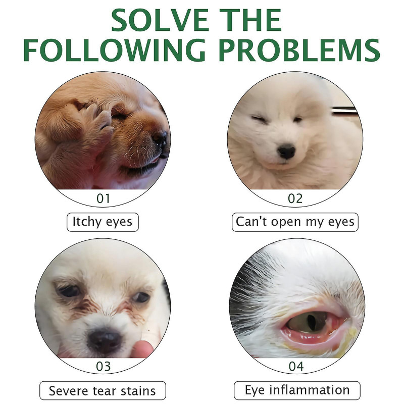 Pet-Specific Gentle Eye Wash, Tear Stain Removal, Eye Care, Mild Moisturization and Dirt Removal