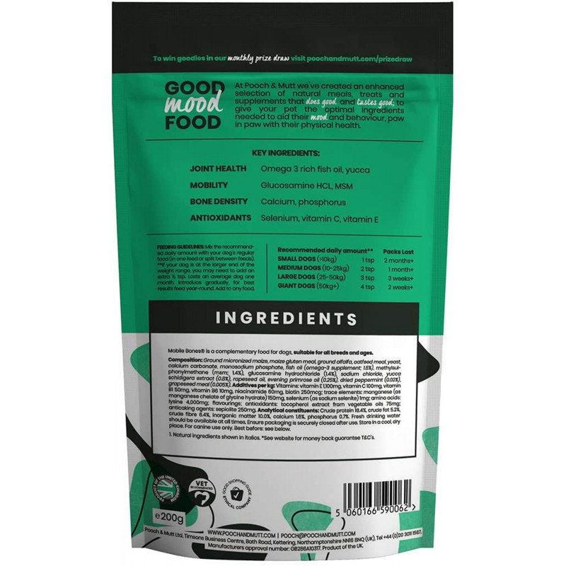 Pooch & Mutt - Mobile Bones Supplement for Dog Joints