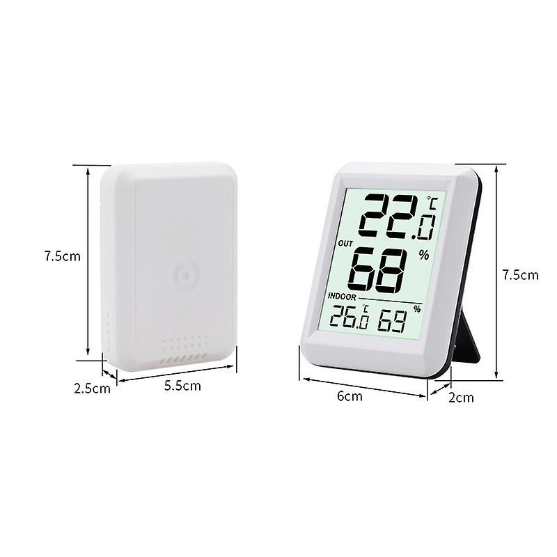 Digital Temperature And Humidity Monitor With Outdoor Sensor - Large Lcd Display