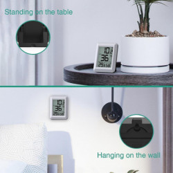 Digital Temperature And Humidity Monitor With Outdoor Sensor - Large Lcd Display