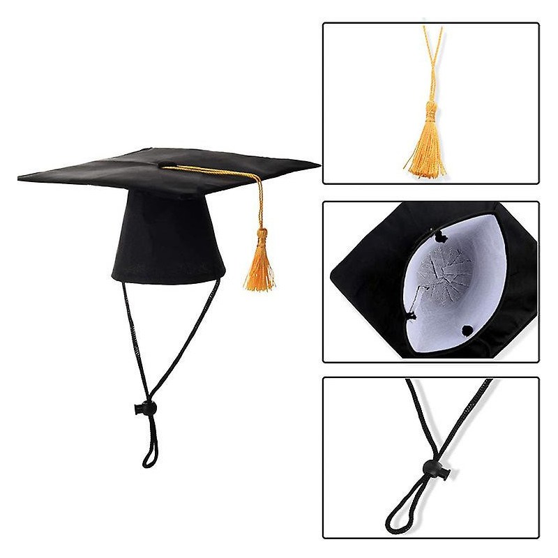 2pcs Pet Graduation Caps With Scarf Small Dog Graduation Hats With Yellow Tassel Pet Grad Costume For Dogs Cats [...]