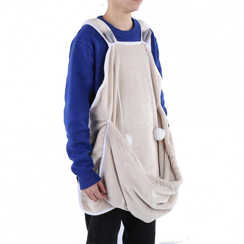 Pet Dog Cat Carrying Sleeping Bags Coral Fleece Anti stick Hair Apron (Beige)