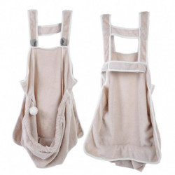 Pet Dog Cat Carrying Sleeping Bags Coral Fleece Anti stick Hair Apron (Beige)