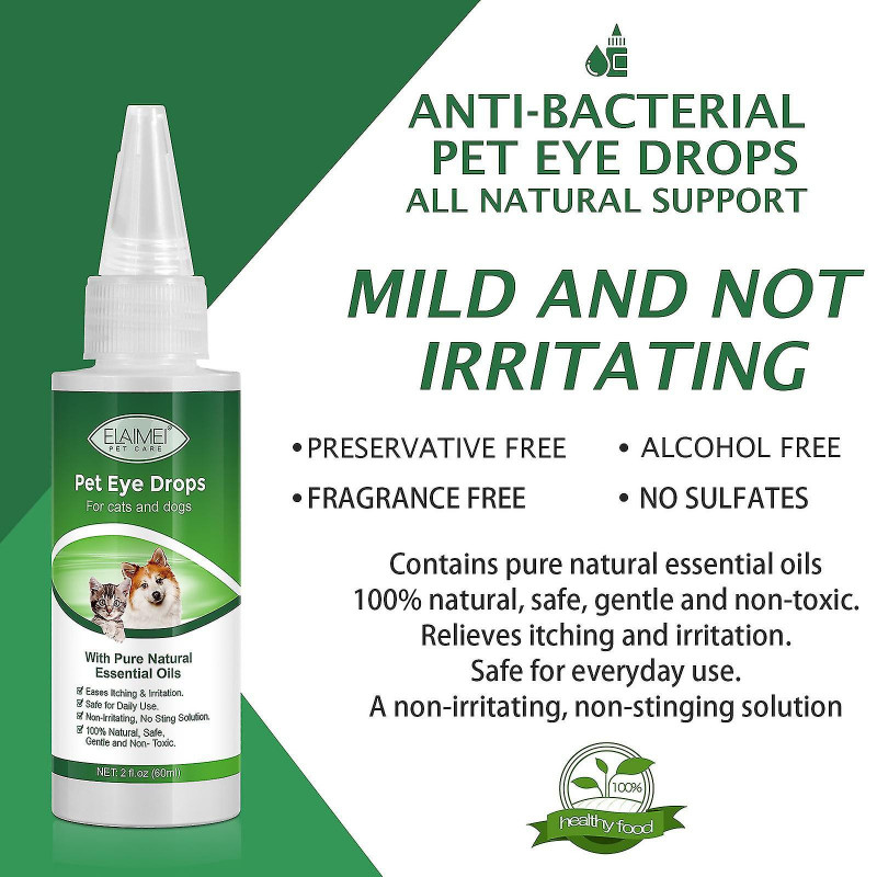 Elaimei Pet Eye Drops Pour Enlever Les Marques De Larmes Pour Soulager Les Démangeaisons Oculaires Chien Chat [...]