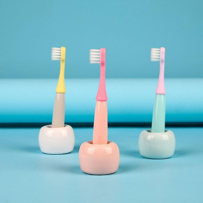 Set Of 3 Cute Mushroom Soft Children Toothbrushes - Dental Oral Care Supplies