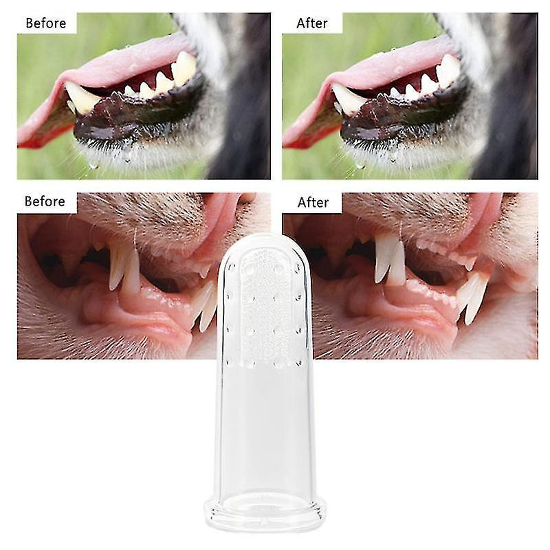 3pc Super Soft Pet Fingercleaning Toothbrush Teddy Dog Brush Bad Breath Tartar Teeth Care Tool @bugu