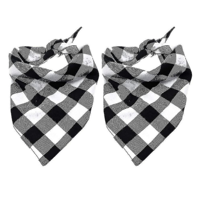 2 Pcs Dog Bandana Noël Classique Plaid Pet Bandana Foulard