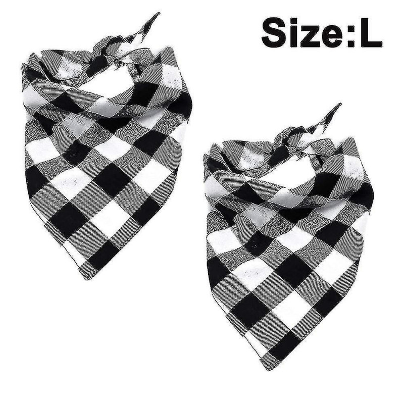 2 Pcs Dog Bandana Noël Classique Plaid Pet Bandana Foulard