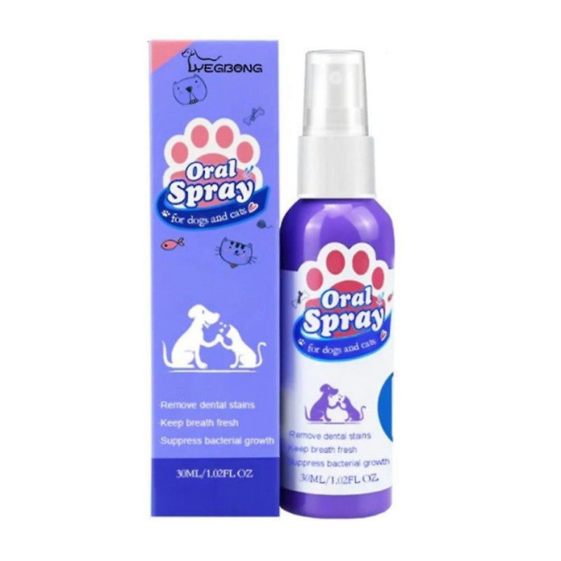 Pet Oral Spray Nettoyage des dents pour chiens et chats Mauvaise haleine Tartre Élimination de la plaque Détachant [...]
