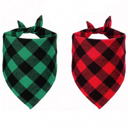 2Pcs Pet Saliva Towel Dog Triple-cornered Scarf Double-Layer Pure Cotton Pet Scarf