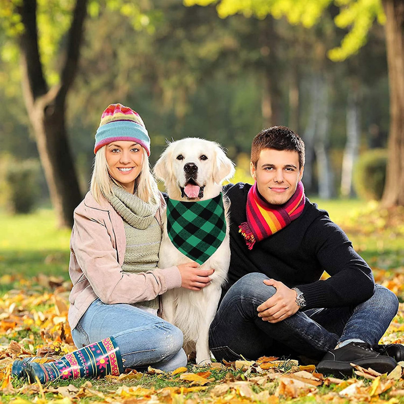 2Pcs Pet Saliva Towel Dog Triple-cornered Scarf Double-Layer Pure Cotton Pet Scarf