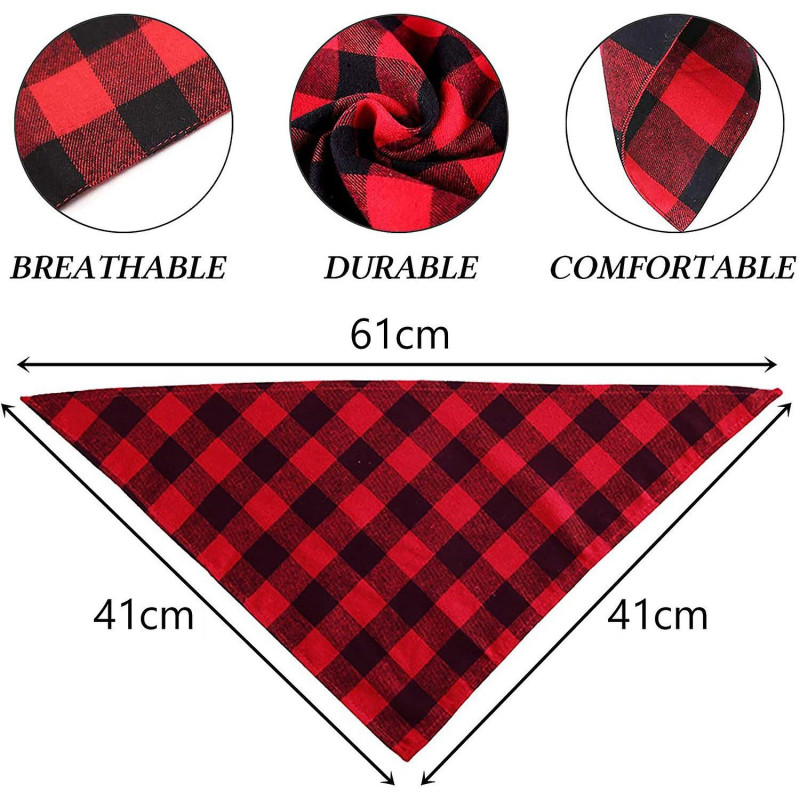 2Pcs Pet Saliva Towel Dog Triple-cornered Scarf Double-Layer Pure Cotton Pet Scarf