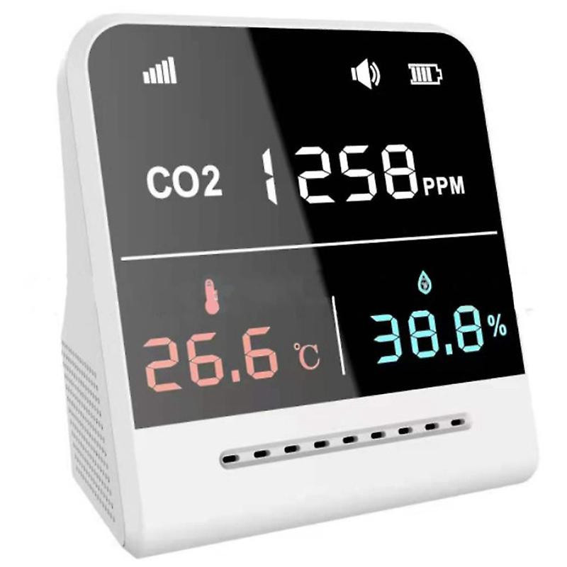 Air Quality Monitor,CO2 Meter Indoor Carbon Dioxide Detector Infrared Induction Large LCD Display A
