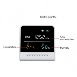 Air Quality Monitor,CO2 Meter Indoor Carbon Dioxide Detector Infrared Induction Large LCD Display A