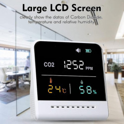 Air Quality Monitor,CO2 Meter Indoor Carbon Dioxide Detector Infrared Induction Large LCD Display A