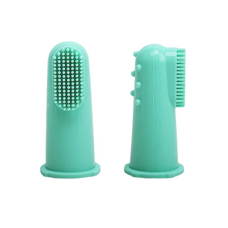 8 Pack Dog Toothbrush, 360 Green Silicone Toothbrush for Teeth Cleaning, Dental