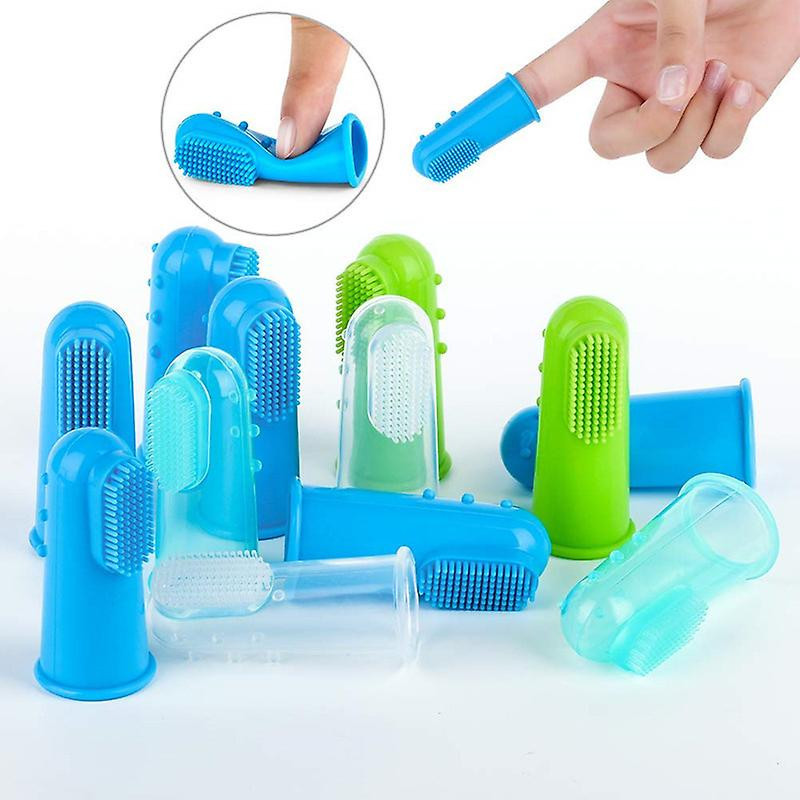 8 Pack Dog Toothbrush, 360 Green Silicone Toothbrush for Teeth Cleaning, Dental