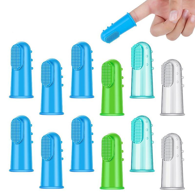 8 Pack Dog Toothbrush, 360 Green Silicone Toothbrush for Teeth Cleaning, Dental