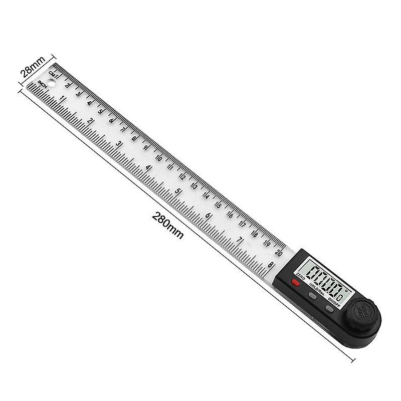 1 Pcs Digital Display Angle Ruler, 2 in 1 Electronic Angle Gauge with Lock Button 0-360 W