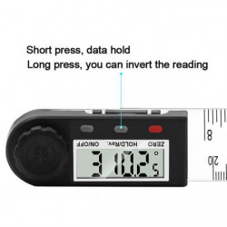 1 Pcs Digital Display Angle Ruler, 2 in 1 Electronic Angle Gauge with Lock Button 0-360 W