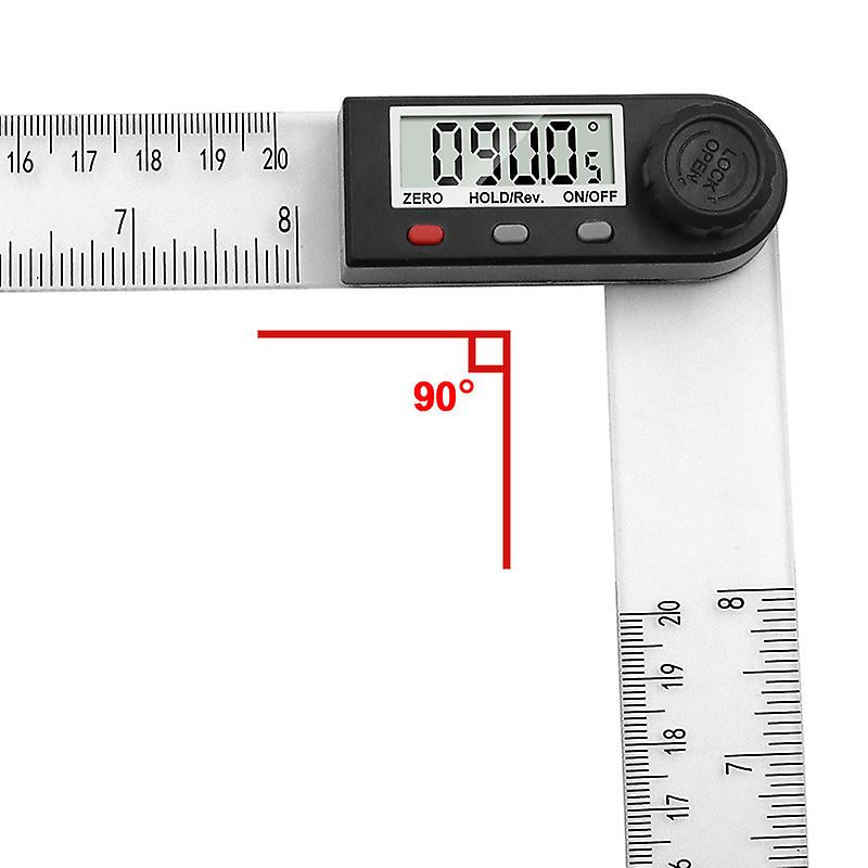 1 Pcs Digital Display Angle Ruler, 2 in 1 Electronic Angle Gauge with Lock Button 0-360 W