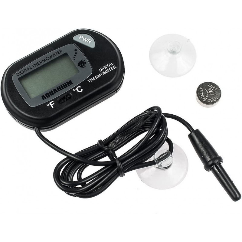 2-piece Lcd Digital Aquarium Thermometer Fish Tank Water Glass Container Temperature