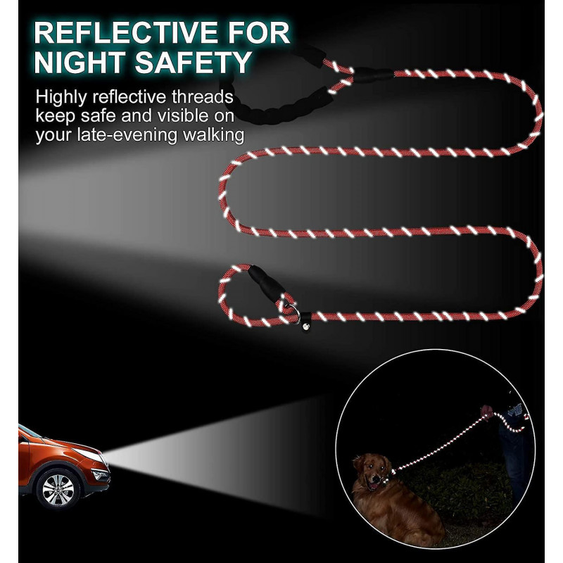Laisse de chien en laisse réfléchissante pour petit chiot moyen et grand chien t