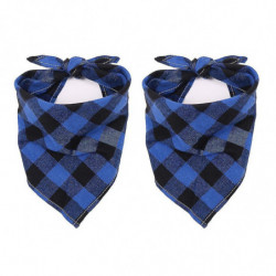 2 Pcs Chien Bandana Noël Classique Plaid Pet Bandana Foulard Triangle B