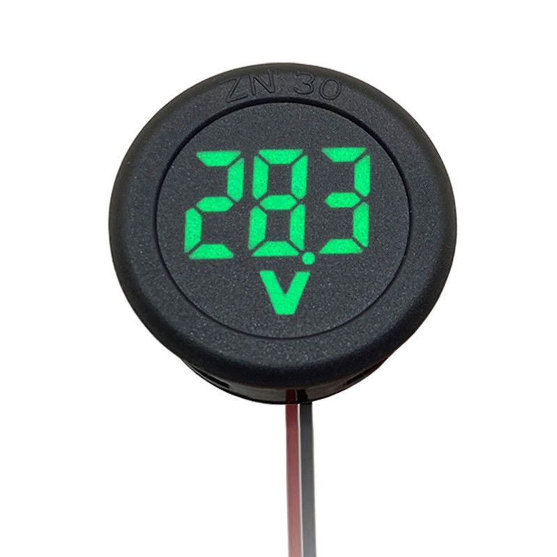 Two-wire Circular Voltage Monitors DC 4-100V Digital Voltmeter Head Volt Tester