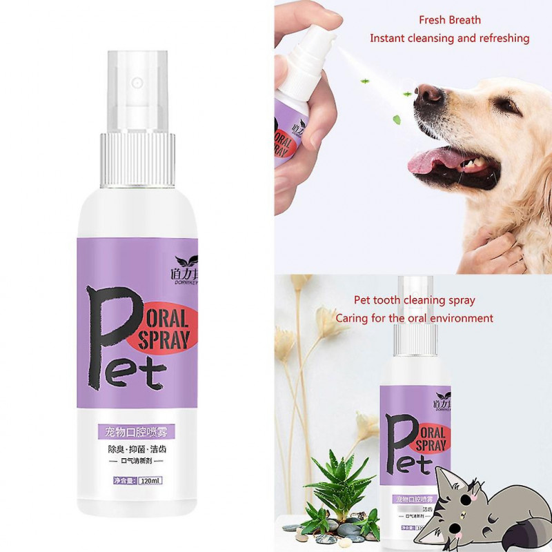 120ml/4oz Pet Teeth Cleanse Spray Freshenbreath Dogs Dental Health Mouth Spray