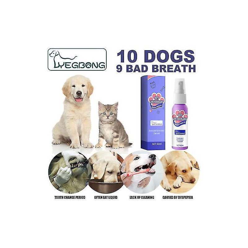 Pet Spray Chien Soins bucco-dentaires Mauvaise haleine Dents Nettoyage Exhaustif Désodorisant Plaque Nettoyant [...]