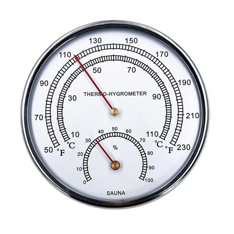 Sauna Fahrenheit Thermometer Hygrometer Indoor Dial Hygrothermograph Temperature Measure Tool