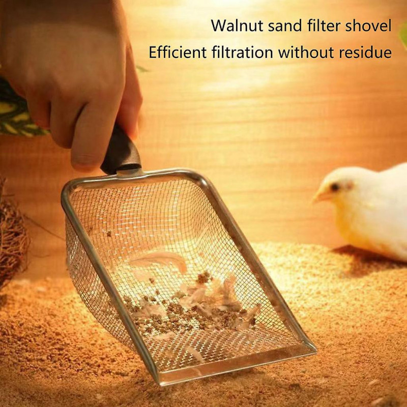 Sand Reptile Scoop Litter Scooper Metal Shovel Cat Sifter Poop Mesh Filtering